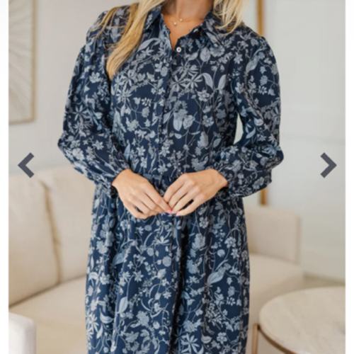 NURSING COLLECTION: Lots Of Love Navy Floral Shirt Dress