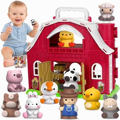 Farm Animal Toys for Toddlers 1-3, 1 Year Old Boy Girl Gift