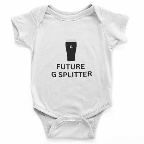 Future G Splitter Baby Grow - Funny Guinness Inspired Babybrow, Newborn Gifts, New Dad Gift, Split The G, Baby Suit