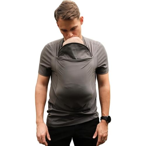 Lalabu The Dad Shirt | Hands-Free Baby Carrier for Dads - Gray - Large