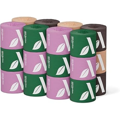 Amazon Aware 100% Bamboo 3-Ply Toilet Paper, Unscented, 24 Rolls, FSC Certified, 350 Sheets, 8400 Count, Pack of 24, Plastic-Free
