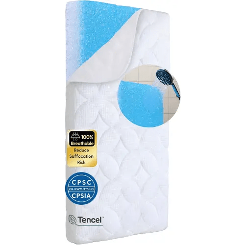 BABELIO Crib Mattress Ultra-Breathable 100% Washable Core Dual Sided Baby Toddler Mattress with Removable Machine-Washable Cover 52" x 28"