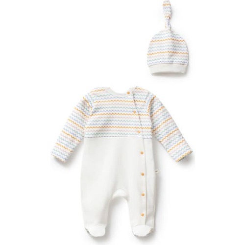 Multicolor Zigzag One-Piece Set, 3-6M