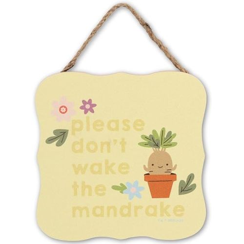 Harry Potter Please Don't Wake the Mandrake Hanging Wood Wall Decor - Cute Mandrake Sign for Nursery or Bedroom