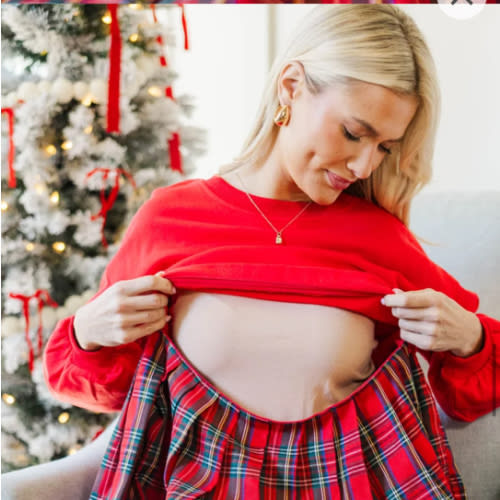 NURSING COLLECTION: Love You More Red Plaid Mini Dress