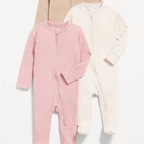 Unisex 2-Way-Zip Sleep & Play Footed One-Piece 3-Pack for Baby