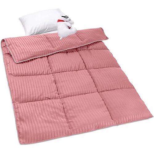 ZPECC Toddler Down Alternative Comforter, 39x47 Hypoallergenic Baby Blanket Quilt, Soft Breathable Lightweight All Season Kids Duvet Insert for Crib Stroller Cot Daycare, Dusty Rose