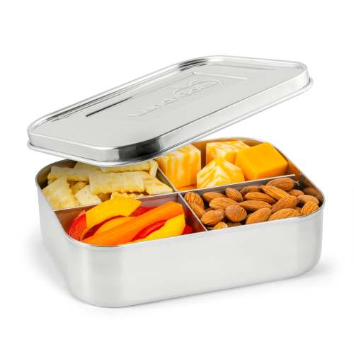 LunchBots Quad Stainless Steel 4 Compartment Bento Box