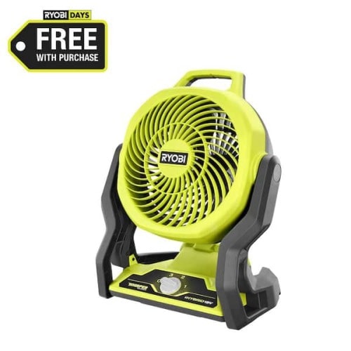 Ryobi ONE+ 18V Cordless Hybrid WHISPER SERIES 7-1/2 in. Fan Kit with 2.0 Ah Battery and Charger