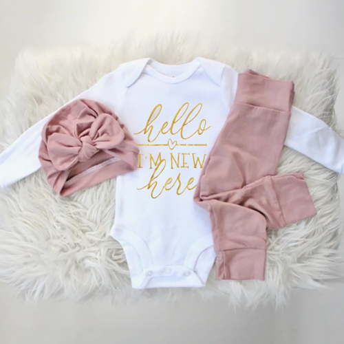 BULLPIANO Infant Baby Girl Romper Pants Headband Hat Clothes Outfit Set 0-3 Months