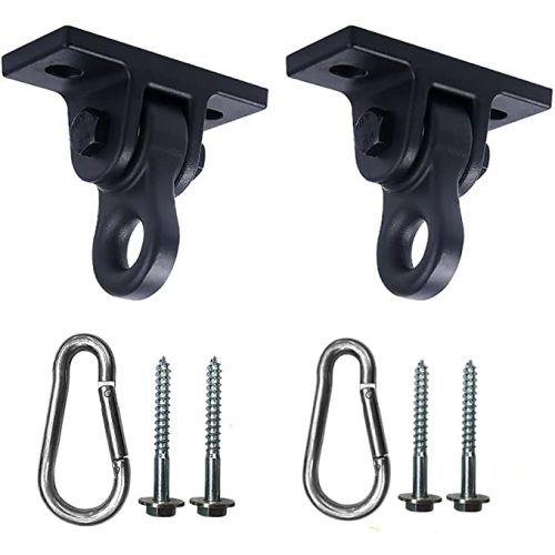 Heavy Duty Black Swing Hangers Screws Bolts Included Over 5000 lb Capacity Playground Porch Yoga Seat Trapeze Wooden Sets Indoor Outdoor 2 Pack