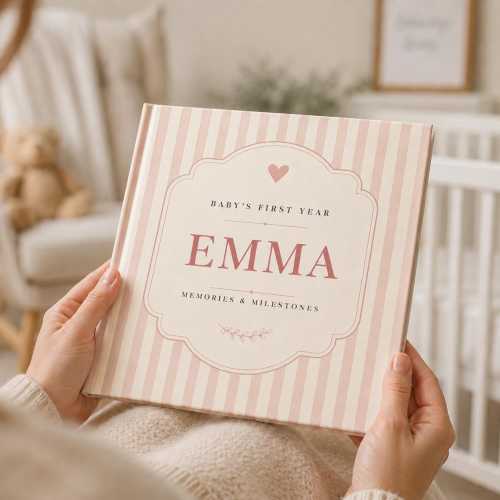 Custom Baby First Year Keepsake Book to Preserve First Year Memories and Milestones
