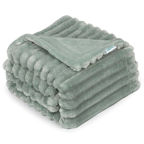 ZAKAPAWS Waterproof Dog Blanket, Soft Fleece Blanket for Couch Protector, Reversible Pet Blankets Furniture Protector Cover for Small Medium Large Dogs Cats (Green, 25"x35")