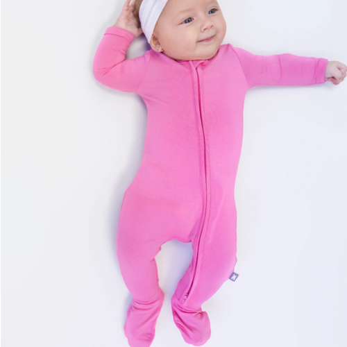 Bumbunny Baby | Zip Footie in Rose