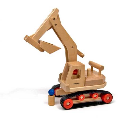 Fagus Wooden Excavator - Made in Germany | Vehicles- Blue Otter Toys