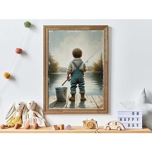 Fishing Nursery Decor, Little Boy Fishing, Cute Boys Room Wall Art, Fishing Art for Boys, Boys Room Decor, Print Fishing Wall Art Kids, Fishing Nursery Decor Photo, Fishing Nursery Decor Hanging,190