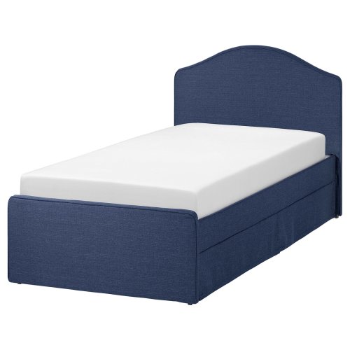 RAMNEFJÄLL Upholstered bed frame - Kilanda dark blue Twin
