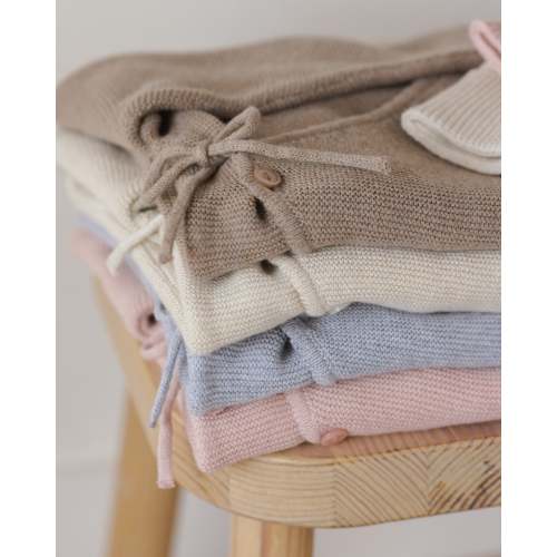 Wrap Knit Footie Heathered Mocha