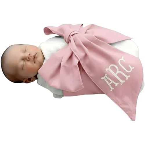 Morxy Personalized Newborn Swaddle Sash: Custom Cotton Big Bow for Baby Boys & Girls - Photography Prop & Nursery Decor