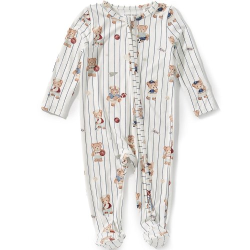 Angel Dear Baby Boys Mixed Sports Bear 2 Way Zip Footie