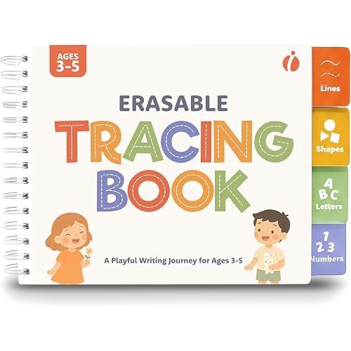Tracing Book for Kids Ages 3-5 - ABC Preschool Learning Activities, Reusable Handwriting Workbook, Childrens Busy Books for Pen Control - Alphabet & Letter Handwriting Practice for Kids