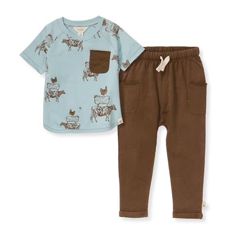 Burt's Bees Baby Baby Baby Boys' Shirt and Pant Set, Top & Bottom Outfit Bundle