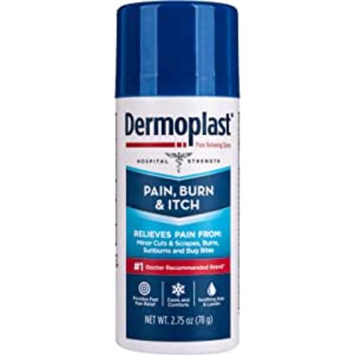 Dermoplast Pain, Burn & Itch Relief Spray for Minor Cuts, Burns and Bug Bites, 2.75 Oz (Packaging May Vary)