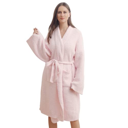 bearberry Plush Hoodless Bath Robe Women’s Loungewear Sleep Robe Indoor Outfit