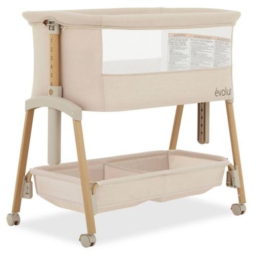 Evolur Lullaby Portable Bassinet with Wheels