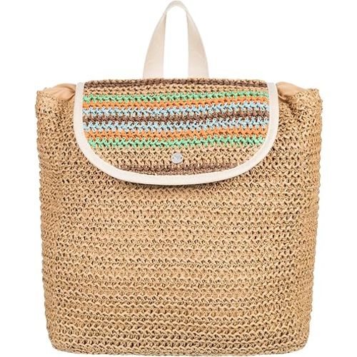 Roxy Woven Straw Backpack | Travel | Vacation | Lightweight | Natural Materials | Eco Friendly, Coco Pearl - Natural Sea