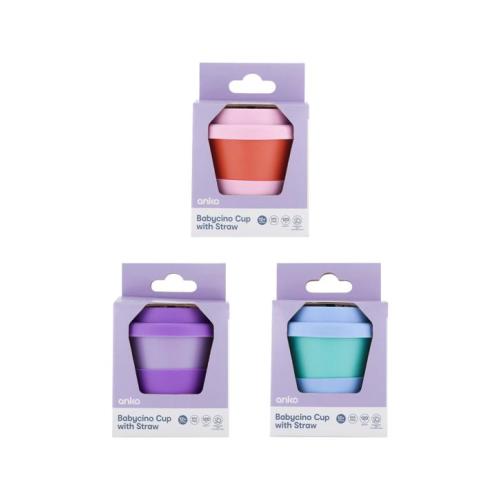 Babycino Cup With Straw - Assorted