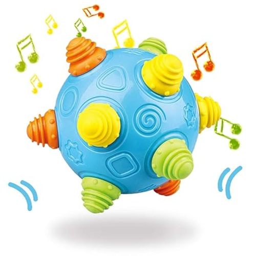 teytoy Baby Music Shake Dancing Ball Toy, BPA Free Bouncing Sensory Developmental Ball for Boys and Girls