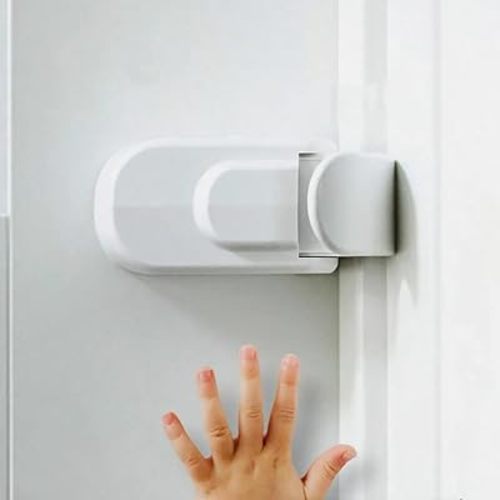 Snap-On Door Lock Childproof, Hug Lock Child Safety Door Lock for Kids, No Tools Install Snap Lock for Child Proof Door, High Position Safety Lock (1pc)