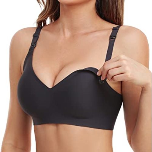 Vinfact Smooth Nursing Bras for Breastfeeding Seamless Maternity Bras for Pregnancy Wireless Bralette with Extra Bra Extender