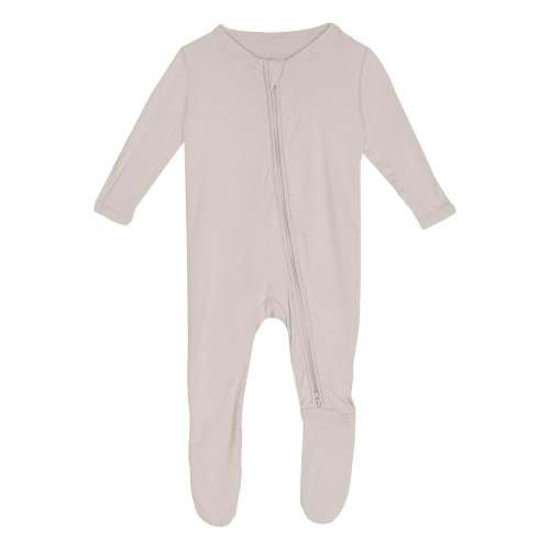 Footie with 2 Way Zipper in Latte