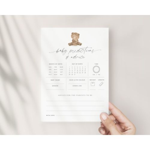 REMI Teddy Bear Predictions and Advice Bear Baby Shower Game - Etsy