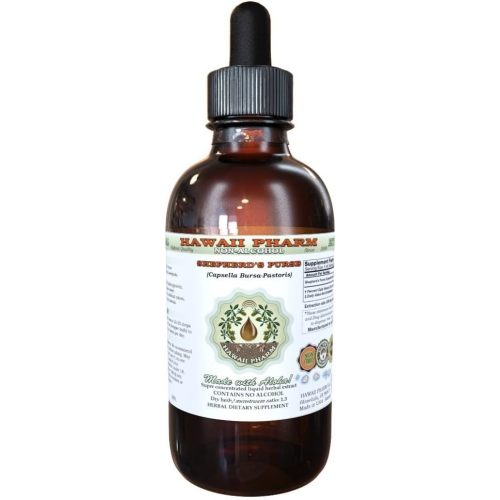 Shepherd's Purse Alcohol-Free Liquid Extract, Organic Shepherd's Purse (Capsella Bursa-Pastoris) Dried Seedpods Glycerite Natural Herbal Supplement, Hawaii Pharm, USA 2 fl.oz