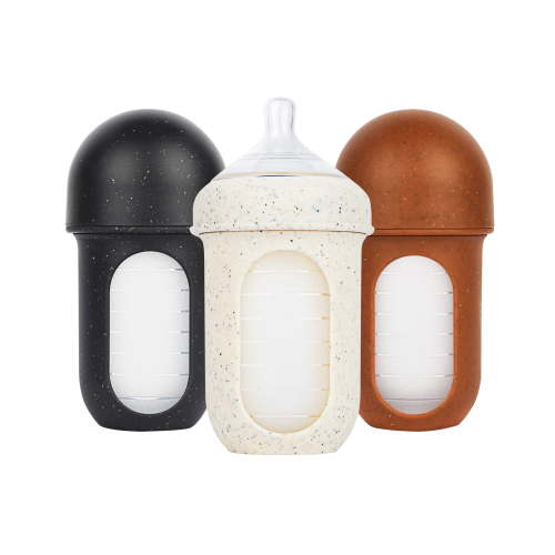 Nursh Silicone Baby Bottles with Collapsible Silicone Pouch - 8 fl oz/3pk - Speckle