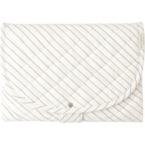 Makemake Organics Organic Portable Changing Pad GOTS Certified Organic Cotton Fill Portable Diaper Changing Mat Diaper Clutch Changing Station Kit Compact Travel Pad (33"x34", Oat Stripes)
