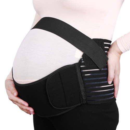 Unique Bargains Pregnancy Belly Band Antepartum Abdominal Nylon Back Support L Black