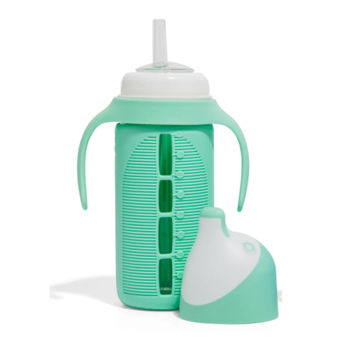 Tabor Place - Glass Sippy Cup with Silicone Straw - Green