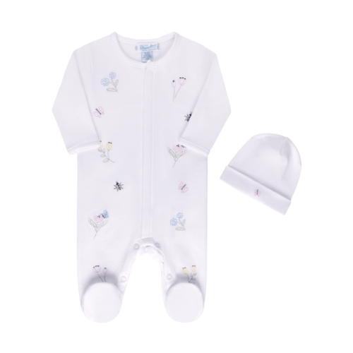 Garden Embroidered Cotton Romper w/Hat | Feltman Brothers