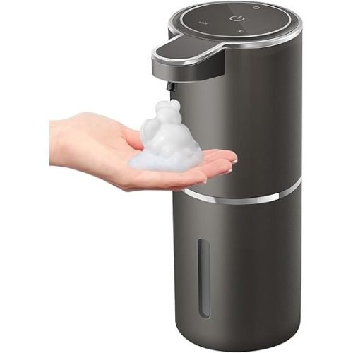 Automatic Foaming Soap Dispenser,4-Level Adjustable Foam, Wall Mount, USB Rechargeable,12.8oz/ 380ml,Touchless Hand & Dish Soap Dispenser for Bathroom, Kitchen,Hotel, Restaurant