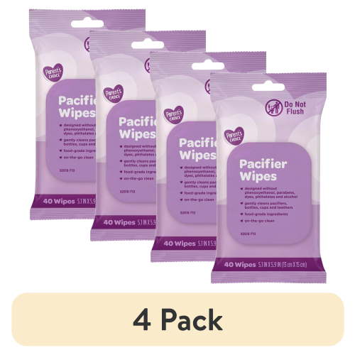 (4 pack) Parent's Choice Pacifier Wipes, Fruit Flavored, 40 Count