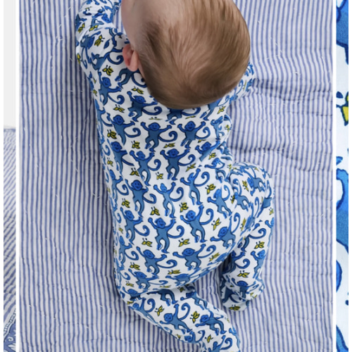 Infant Monkey Zipper Footie