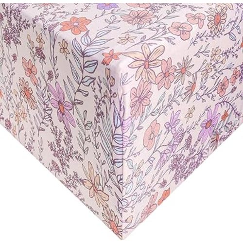 Premium Fitted Knit Crib Sheet/Toddler Sheet Flora by Copper Pearl