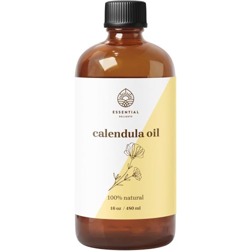 Calendula Oil - Premium Carrier Oil | Nourishing for Skin, Face, Body, Hair Revitalization | Hydrating, Vegan & Cruelty-Free, 16 Fl Oz