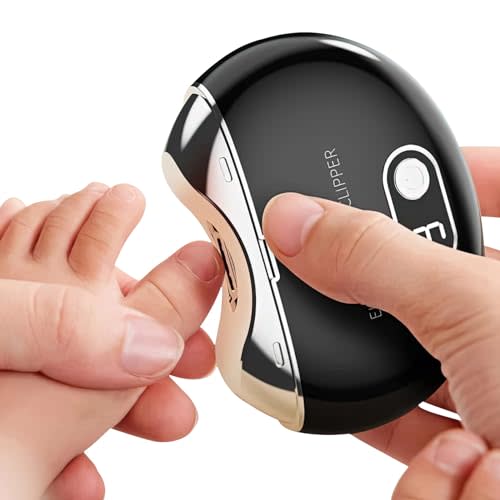Automatic Electric Nail Clipper,with LCD Digital Display, Safety Baby Fingernail Nail Clipper, 3-Speeds Levels and Nail Clip Storage, USB Rechargeable Suitable for Babies,Children (Black)