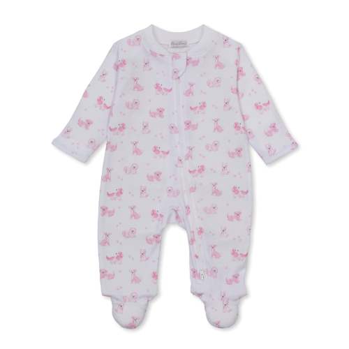 Puppy Paws Pink Zip Footie