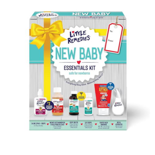 Little Remedies, New Baby Essentials Kit, 6 Newborn Essentials, Saline Nasal Spray, Gas Relief Drops, Gripe Water, Fever Reliever, & Diaper Ointment